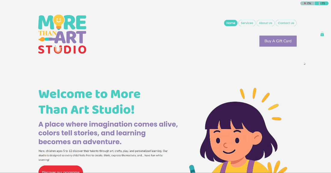 More Than Art Studio website preview